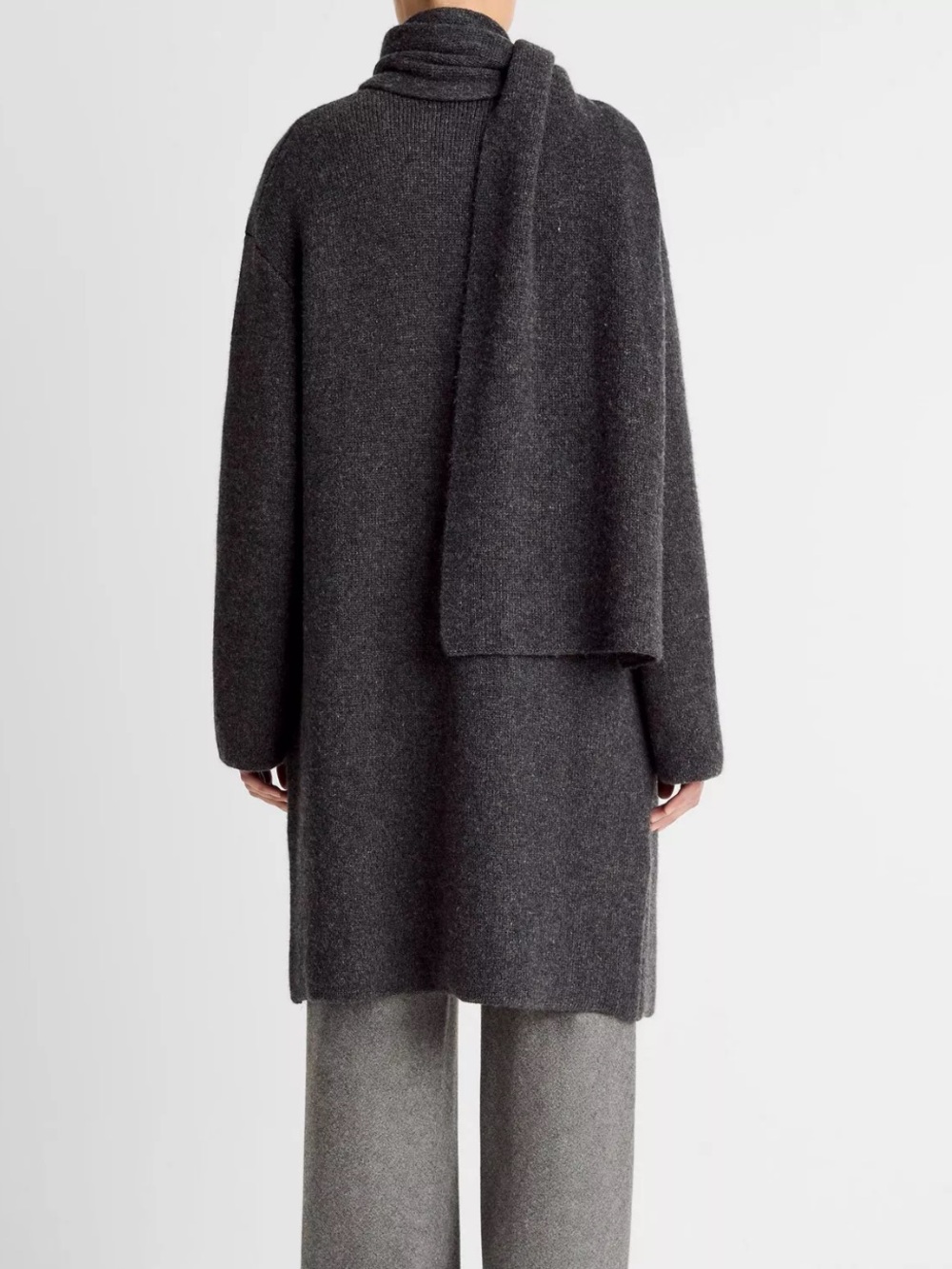 Vince Charcoal Wool Blend Draped Car Sweater Coat NWT - Picture 3 of 9
